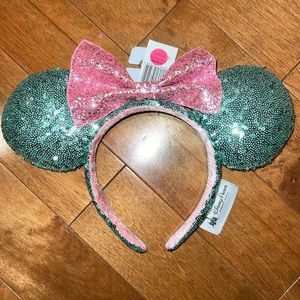 Disney Parks Exclusive Pink & Mint Green Minnie Ears Headband